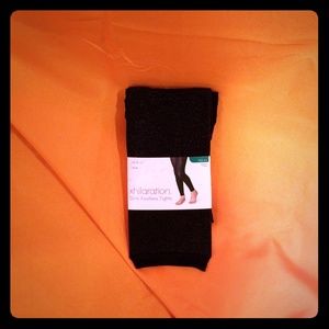 Black sparkle footless tights